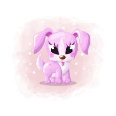 Cartoon Cute Pretty Dog Illustration Vector