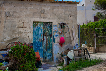 Fototapeta na wymiar Little old house in Levanzo, Sicily