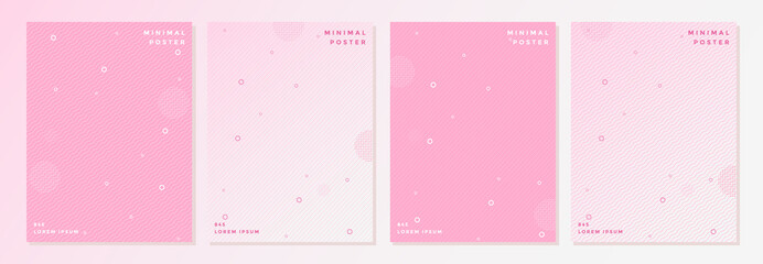 Abstract pink color pattern texture for book cover template vector set