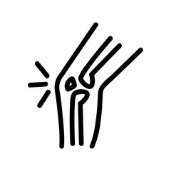 bruised knee icon vector. A thin line sign. Isolated contour symbol illustration