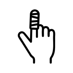 Fototapeten fractured finger icon vector. A thin line sign. Isolated contour symbol illustration © vectorwin