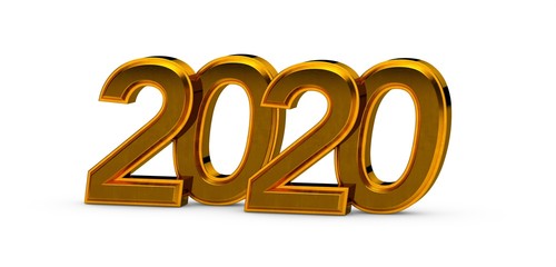 2020 New Year isolated on Background. 3d Illustration