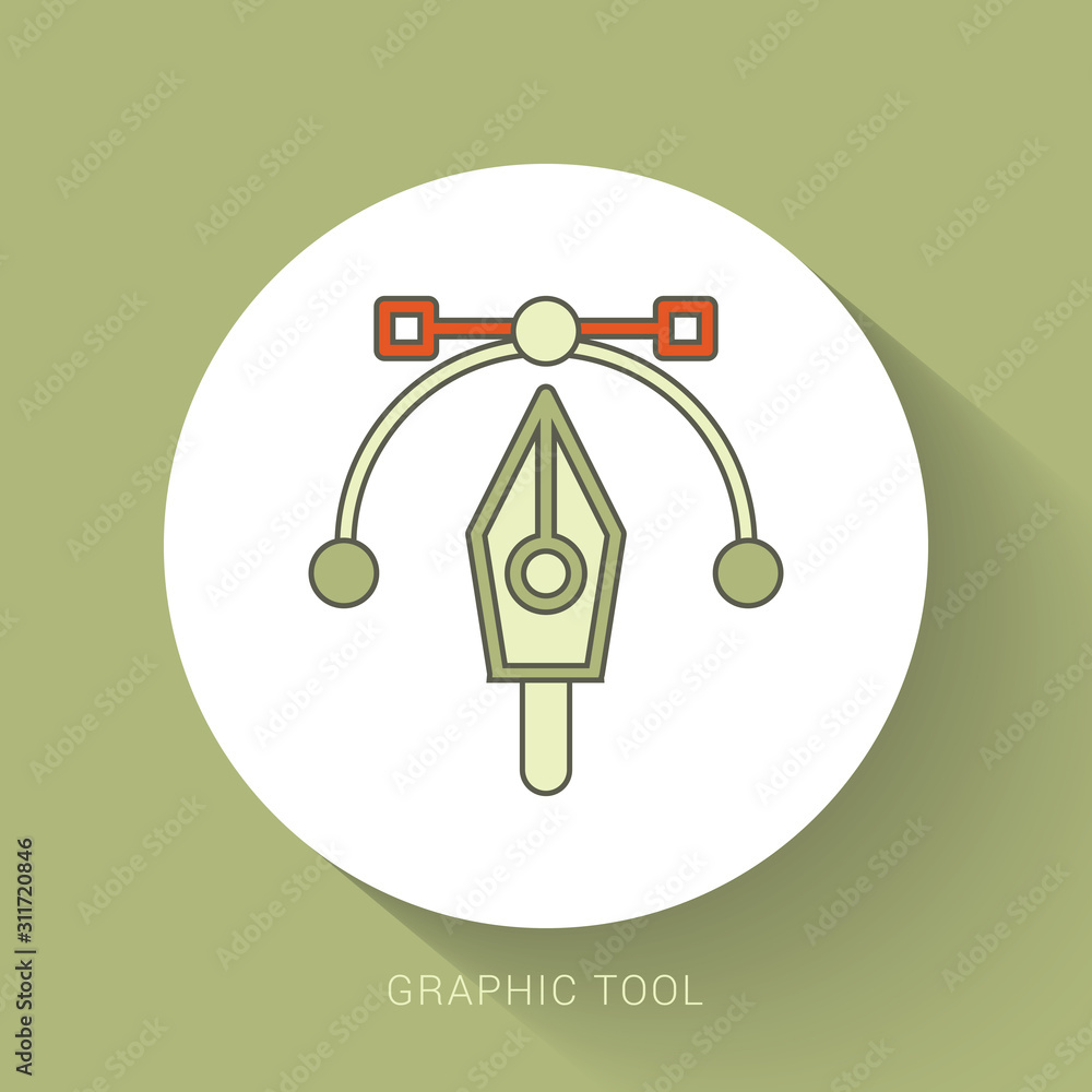 Aufkleber pen tool cursor. vector computer graphics.