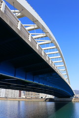 Naklejka premium 市民の生活を支える鏡川大橋（高知市）