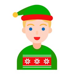 Christmas avatar or Winter fashion vector, flat style