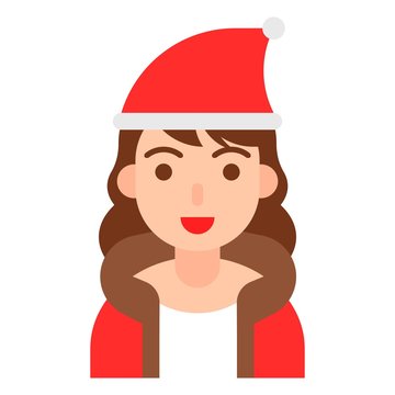 Christmas Avatar Or Winter Fashion Vector, Flat Style