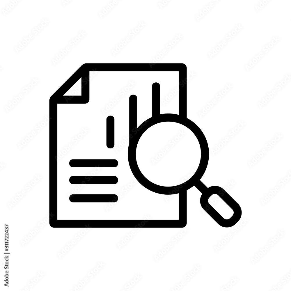 Poster exploring the metrics of the vector icon. a thin line sign. isolated contour symbol illustration