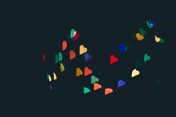 bokeh Heart-shaped light at night.
