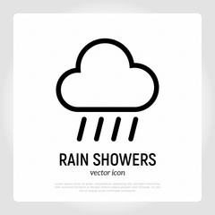 Rain showers icon. Weather symbol in flat style. Modern vector illustration.