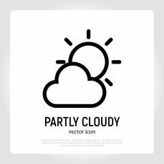 Partly cloudy icon. Weather symbol in flat style. Modern vector illustration.