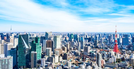Muurstickers 東京を象徴する都市風景 © oben901