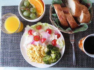 バランスの取れた洋風の朝ごはん