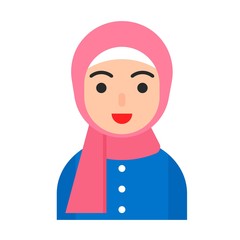 Muslim avatar vector, Muslim people flat icon