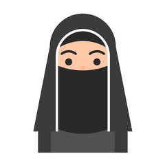 Muslim avatar vector, Muslim people flat icon