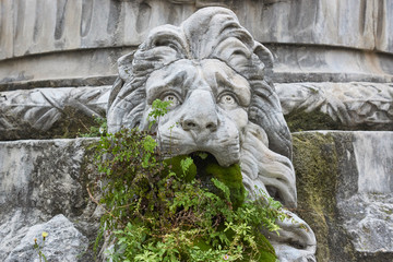 lion statue in front of the royal palace