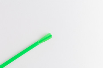 Spoon Straw Isolated On White Background, Green Spoon Straw