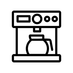 coffee machine icon vector. A thin line sign. Isolated contour symbol illustration