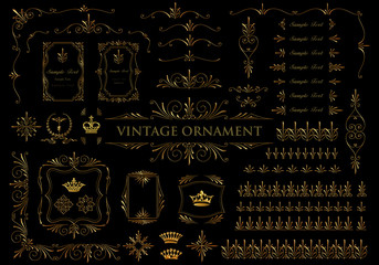 set of vintage design elements