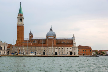 Fototapeta na wymiar Cathedral of San Giorgio Maggiore in Venice on the island of San Giorgio Maggiore