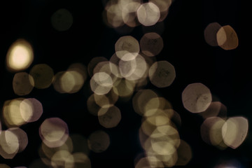 Bokeh on a dark background. space