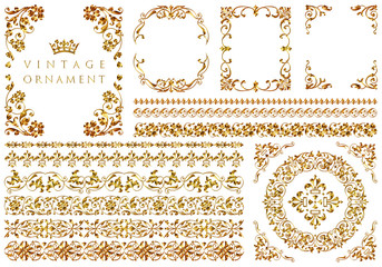 set of vintage design elements