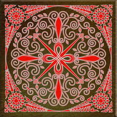 Pattern of floral golden vintage ornament