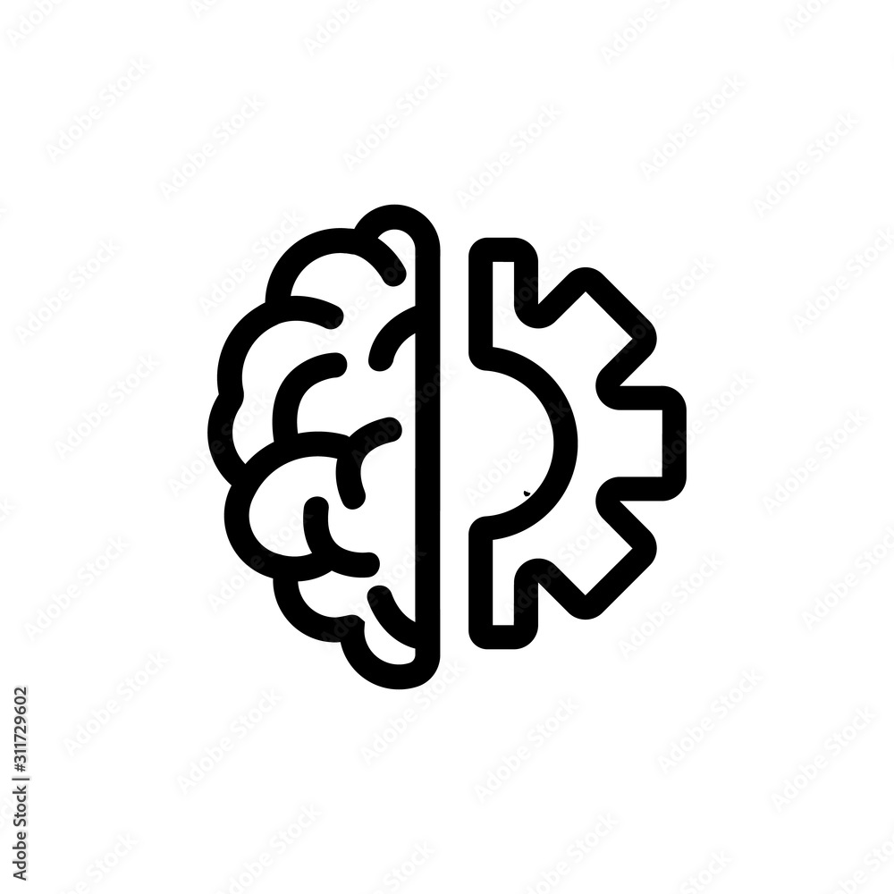 Poster artificial intelligence icon vector. a thin line sign. isolated contour symbol illustration
