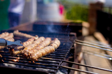 Barbecue - Grilling pork sasuages