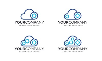 Cloud technology for logo designs vector editable