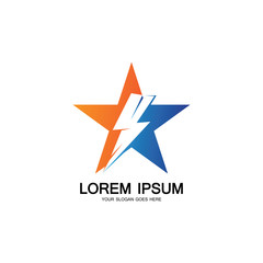 Lightning Star,Energy Star logo vector icon design template