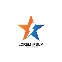 Lightning Star,Energy Star logo vector icon design template