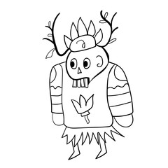 Cartoon of totem idol vector icon. Shaman doodle style, game character. Vector illustration