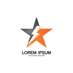 Lightning Star,Energy Star logo vector icon design template