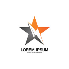 Lightning Star,Energy Star logo vector icon design template