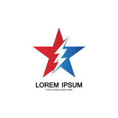 Lightning Star,Energy Star logo vector icon design template