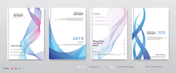 Elegant annual report cover with wave line