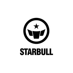 Bull Star Logo Icon Design Template Elements