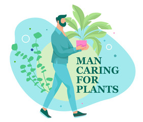 Man Caring for Plants