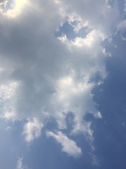 blue sky with dark clouds