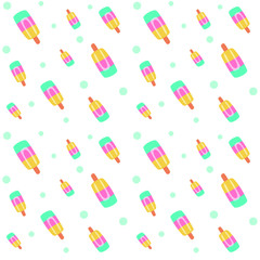 vector cartoon abstract cool ice cream seamless pattern
