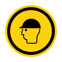 Symbol Wear Head Protection Isolate On White Background,Vector Illustration EPS.10