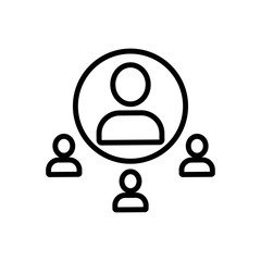 affiliated business icon vector. A thin line sign. Isolated contour symbol illustration