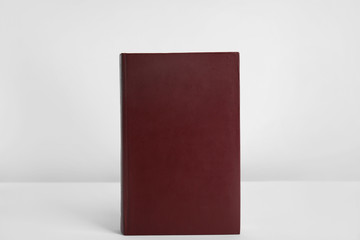 Blank book with hardcover on white background