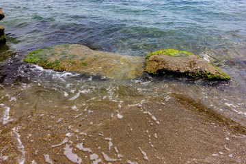 Clean sea water on the rocks.