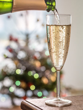coupe de champagne à Noël