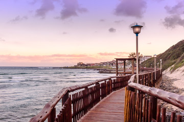 Gonubie Beach Boardwalk at sunset