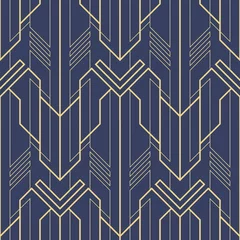 Behang Art deco Abstracte art deco geometrische naadloze patroon vector.