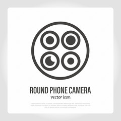 Round phone camera thin line icon. Mobile technology. Vector illustration.