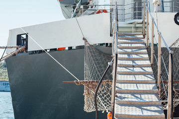 ladder with a berth on a cargo ship