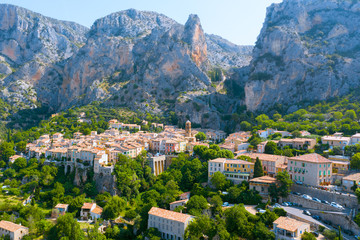 The Village of Moustiers-Sainte-Marie, Provence, Southern France
